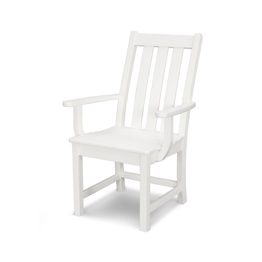 POLYWOOD Vineyard Dining Arm Chair in White