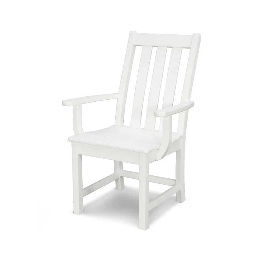 POLYWOOD Vineyard Dining Arm Chair in White