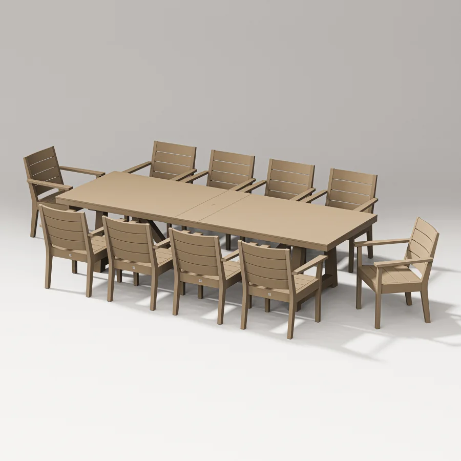 POLYWOOD Latitude 11-Piece A-Frame Table Dining Set