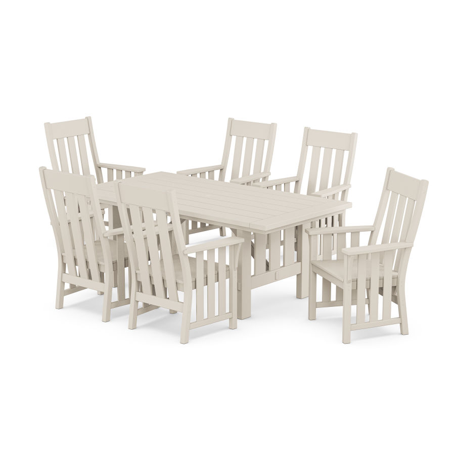 POLYWOOD Acadia Arm Chair 7-Piece Dining Set in Sand
