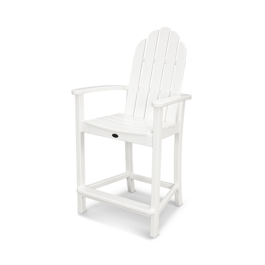 POLYWOOD Classic Adirondack Counter Chair in White