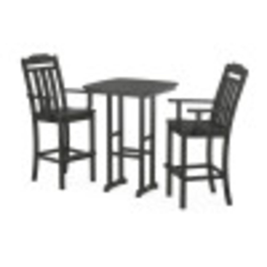 POLYWOOD Country Living 3-Piece Bar Set in Black