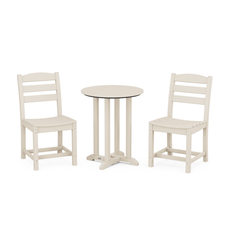 POLYWOOD La Casa Café Side Chair 3-Piece Round Dining Set in Sand