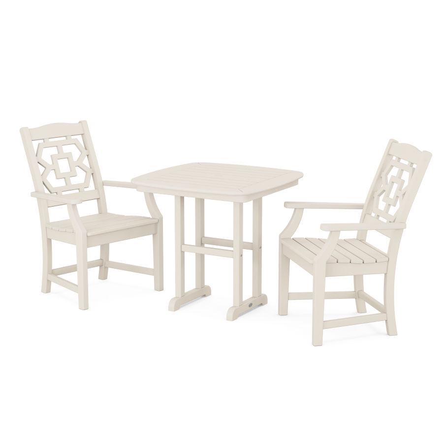 POLYWOOD Chinoiserie 3-Piece Dining Set in Sand