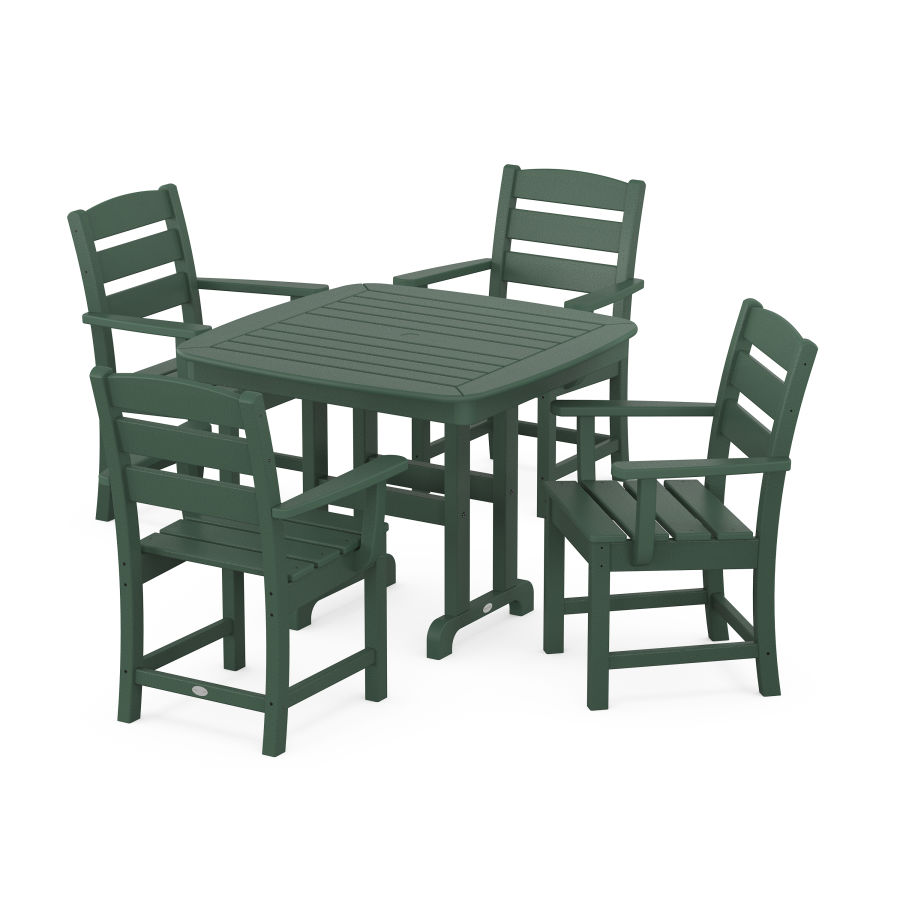 POLYWOOD Lakeside 5-Piece Arm Chair Dining Set in Green