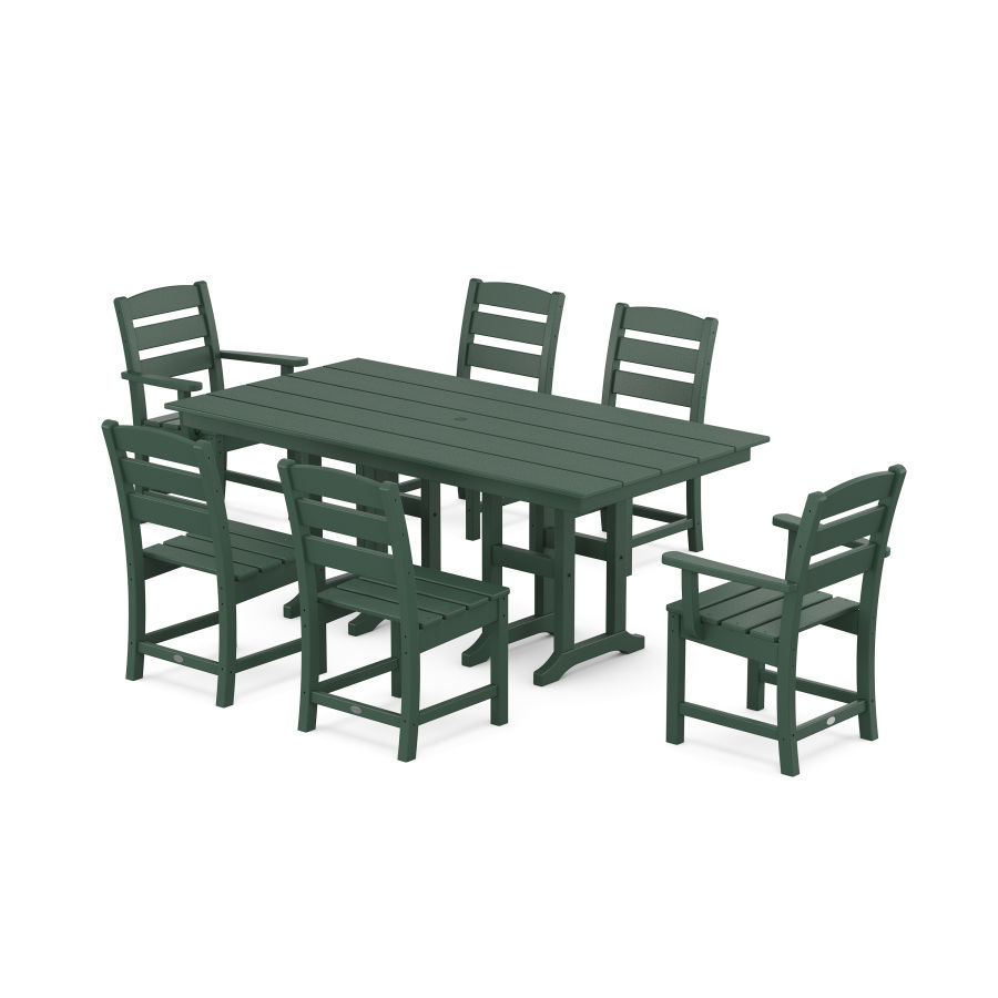 POLYWOOD Lakeside 7-Piece Farmhouse Dining Set in Green