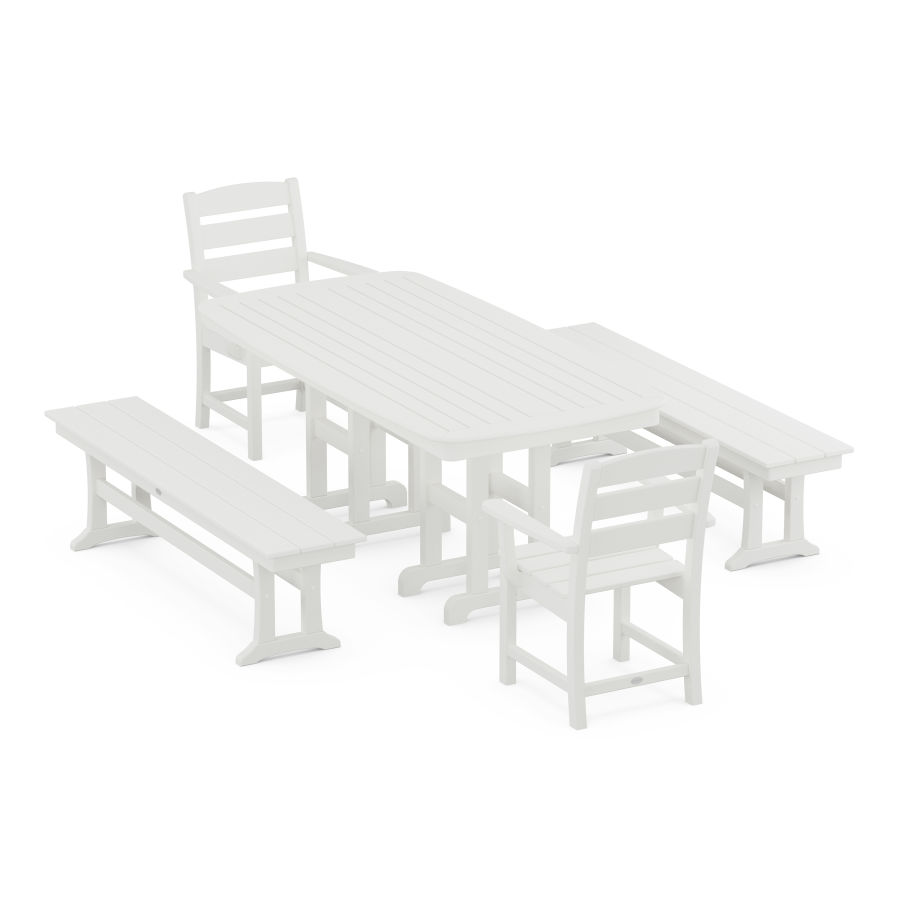 POLYWOOD Lakeside 5-Piece Dining Set in Vintage White