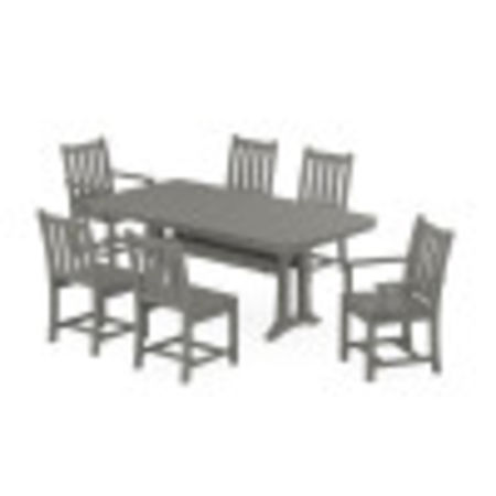 POLYWOOD Traditional Garden 7-Piece Dining Set with Trestle Legs