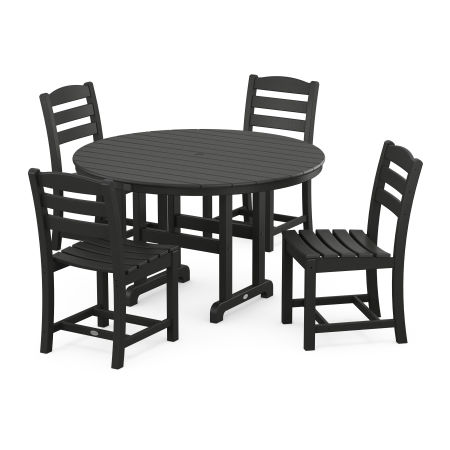 La Casa Café Side Chair 5-Piece Round Dining Set in Black