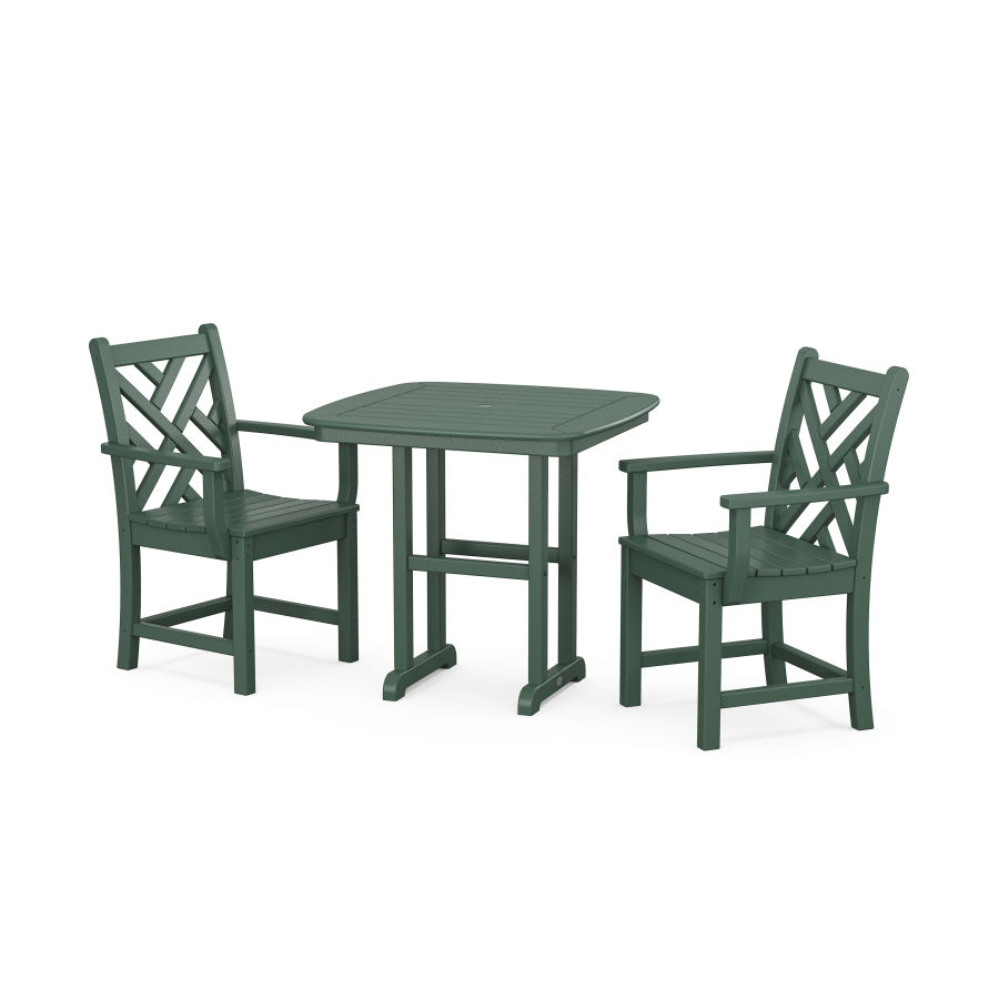 POLYWOOD Chippendale 3-Piece Dining Set in Green
