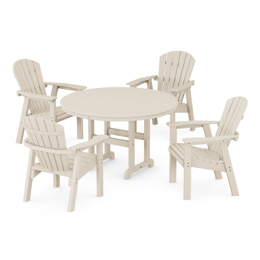 POLYWOOD Seashell 5-Piece Round Dining Set in Sand