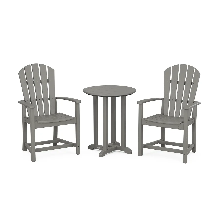 POLYWOOD Palm Coast 3-Piece Round Farmhouse Bistro Dining Set