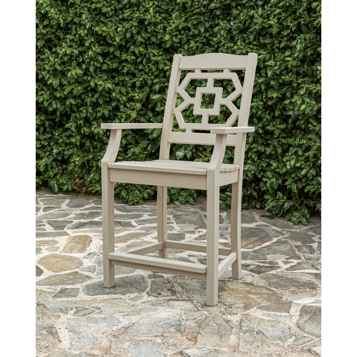 POLYWOOD Chinoiserie Counter Arm Chair