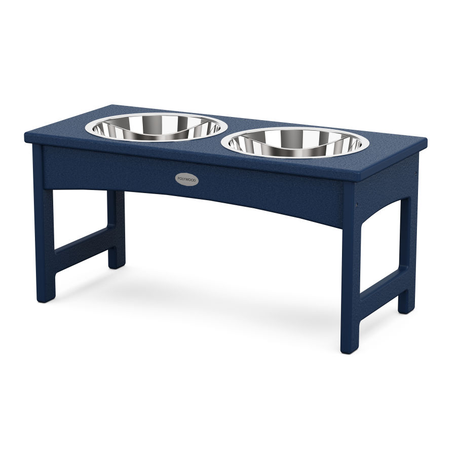 POLYWOOD Pet Feeder in Navy