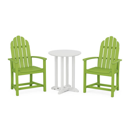 Classic Adirondack 3-Piece Round Dining Set in Lime