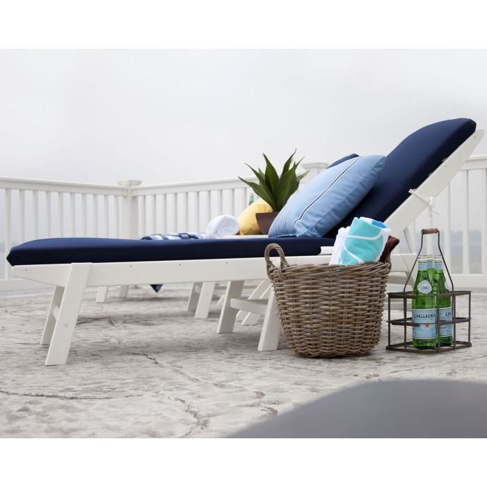 POLYWOOD® Nautical Chaise with Wheels NAW2280 POLYWOOD®