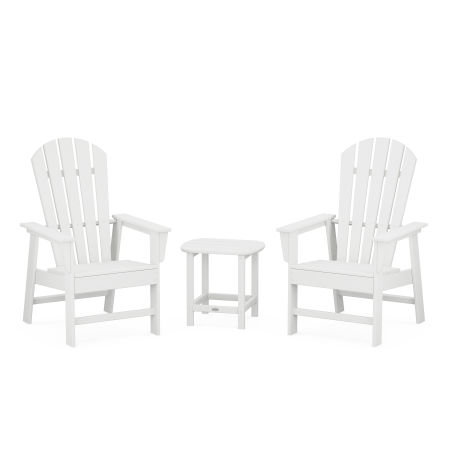 South Beach Casual Chair 3-Piece Set with 18" South Beach Side Table in White