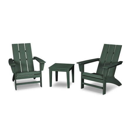 POLYWOOD Modern Adirondack 3-Piece Set in Green