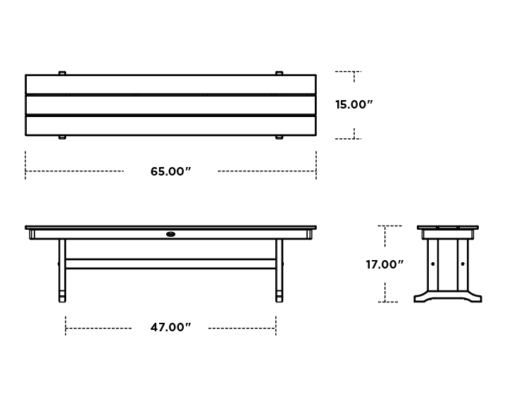 Dimensions for Farmhouse 65" Side Bench