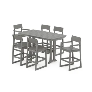 POLYWOOD EDGE 7-Piece Bar Set with Trestle Legs