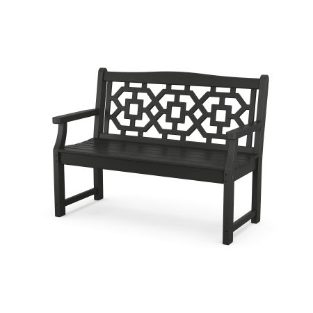 POLYWOOD Chinoiserie 48” Garden Bench in Black