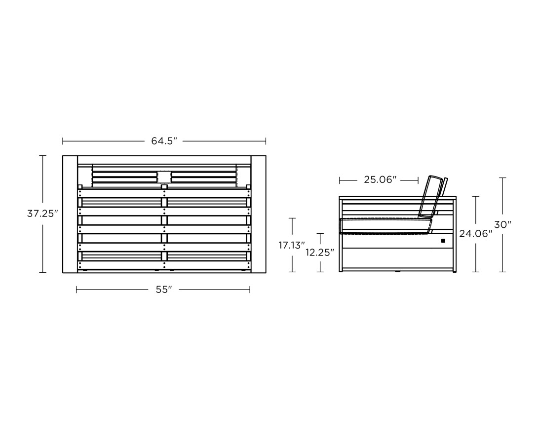 Dimensions for Latitude Loveseat