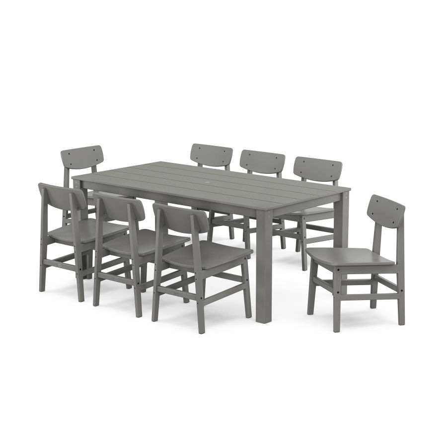 POLYWOOD Modern Studio Urban Chair 9-Piece Parsons Dining Set in Slate Grey