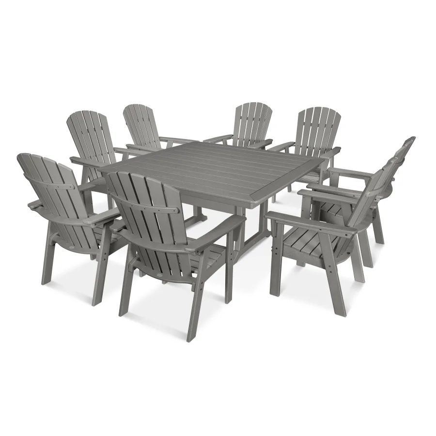 POLYWOOD Nautical Adirondack 9-Piece Trestle Dining Set