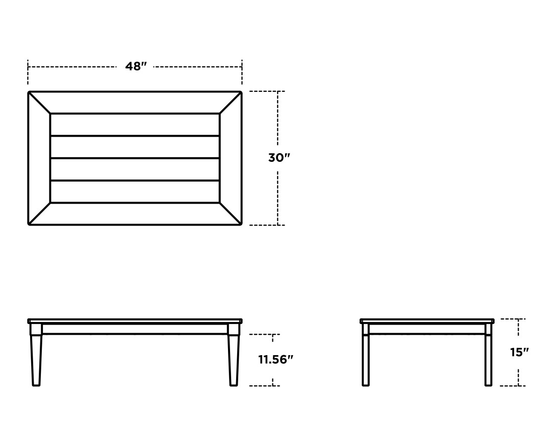 Dimensions for Estate Rectangular Coffee Table
