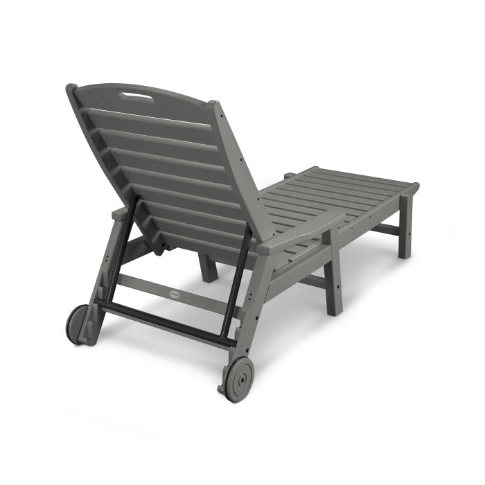 POLYWOOD Nautical Chaise with Arms & Wheels