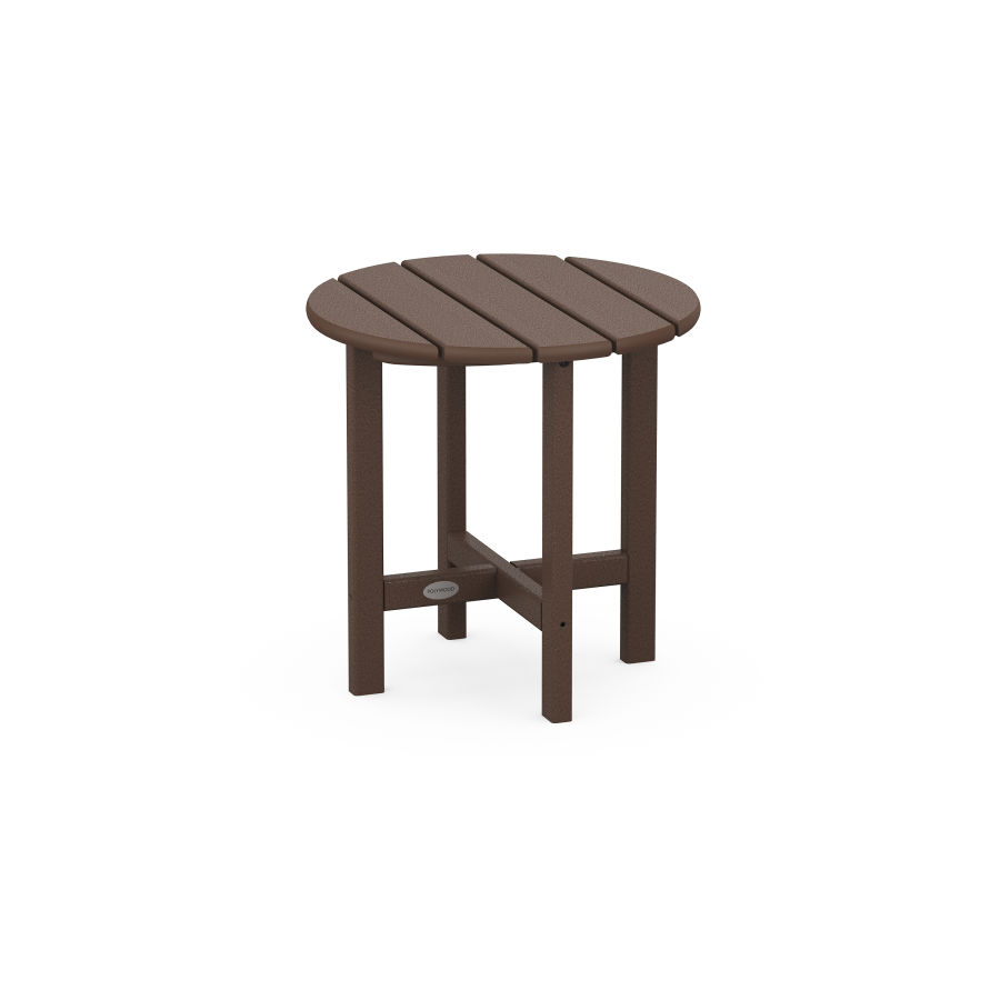 POLYWOOD Round 18" Side Table in Mahogany