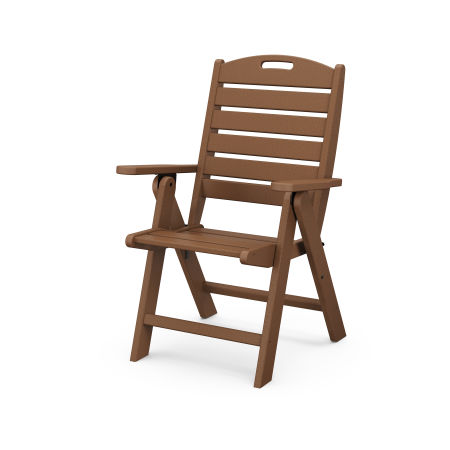 POLYWOOD Nautical Folding Highback Chair in Teak
