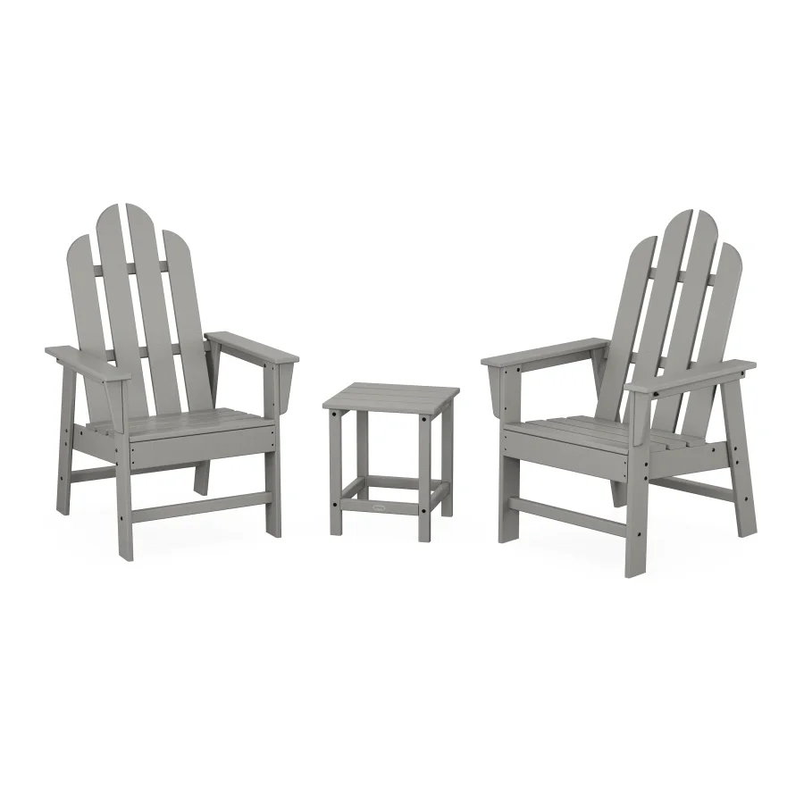 POLYWOOD Long Island 3-Piece Upright Adirondack Chair Set