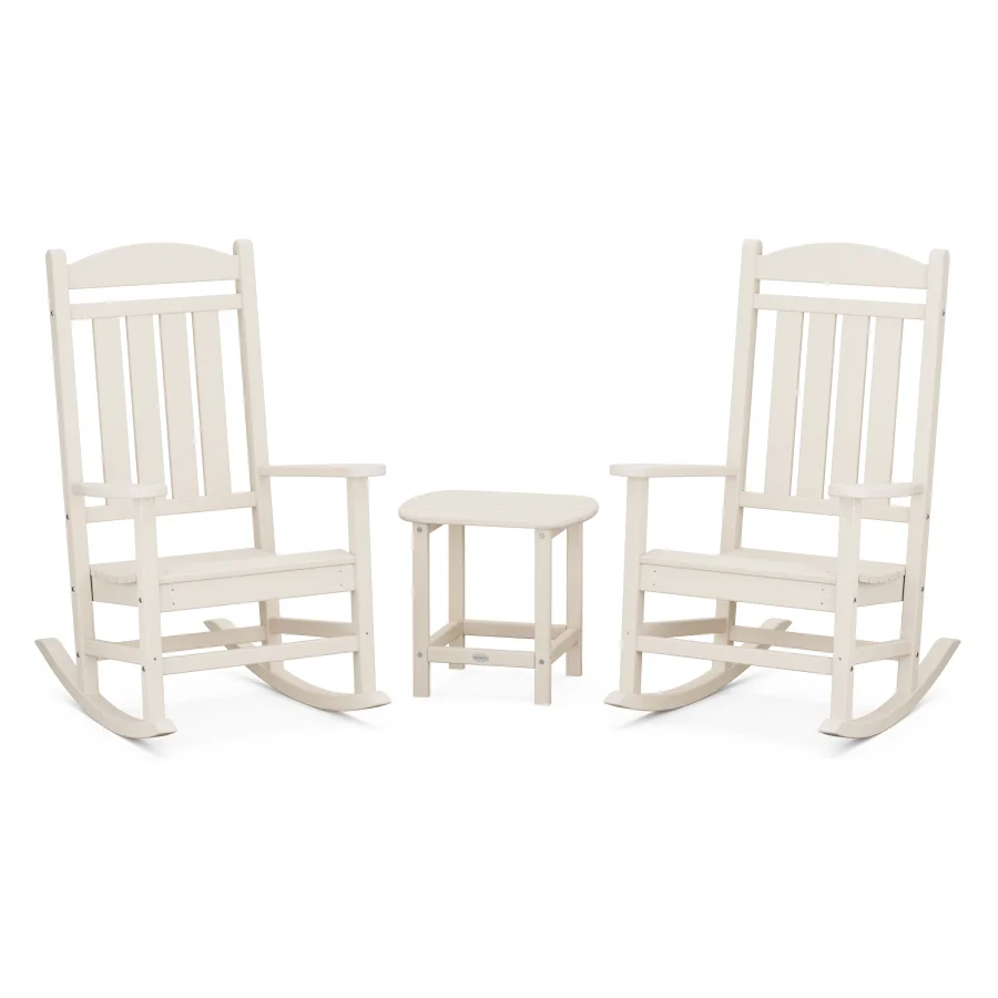 POLYWOOD Presidential Rocking Chair 3-Piece Set in Sand