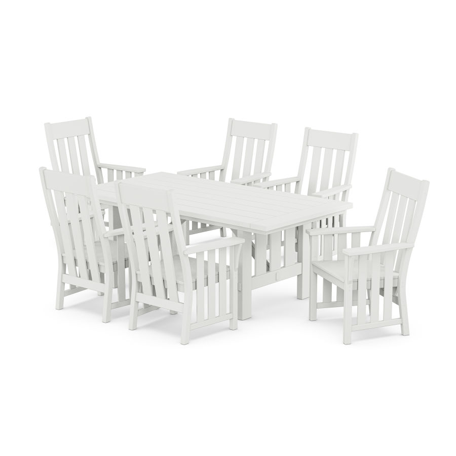 POLYWOOD Acadia Arm Chair 7-Piece Dining Set in White