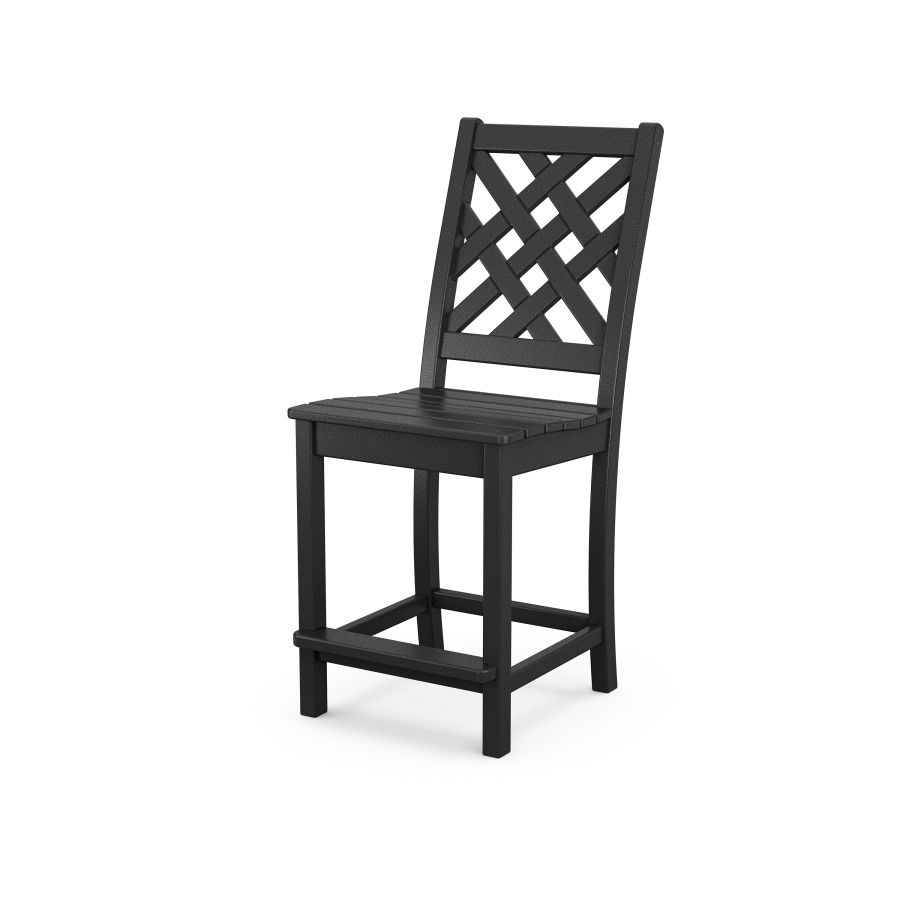 POLYWOOD Wovendale Counter Side Chair in Black