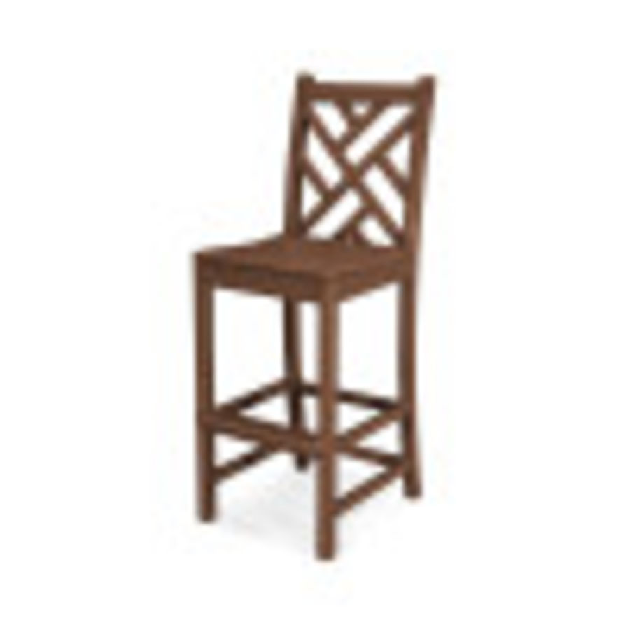 POLYWOOD Chippendale Bar Side Chair in Teak