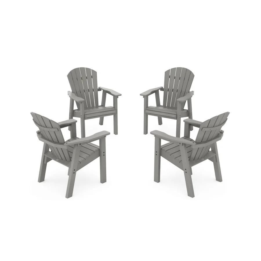 POLYWOOD Seashell 4-Piece Upright Adirondack Conversation Set