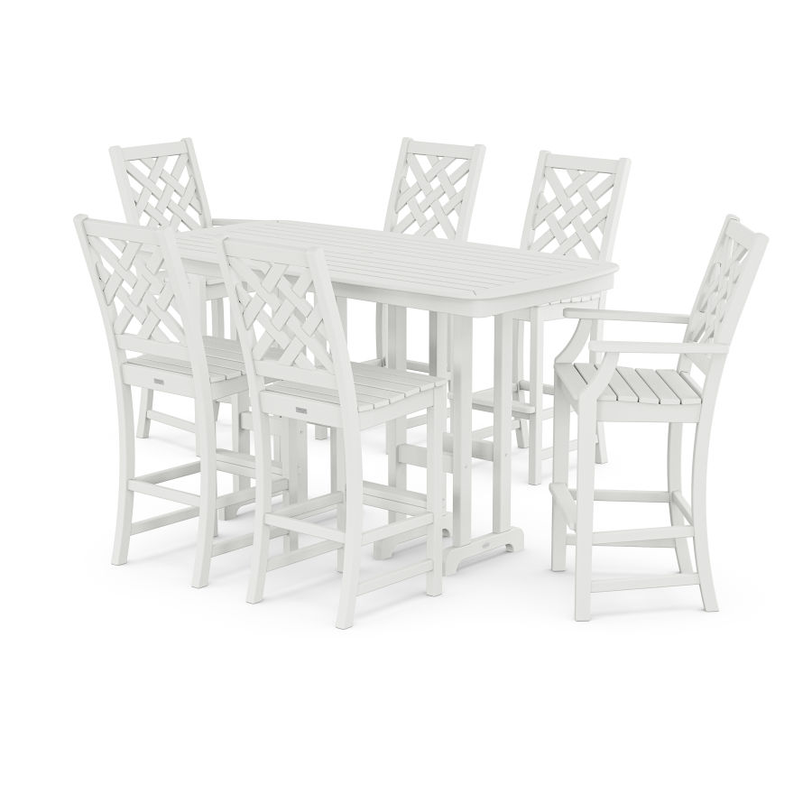 POLYWOOD Wovendale 7-Piece Bar Set in White