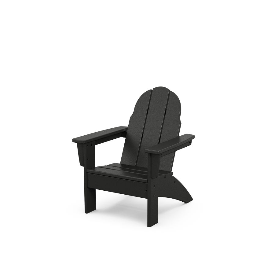 POLYWOOD Kids Vineyard Adirondack Chair in Black