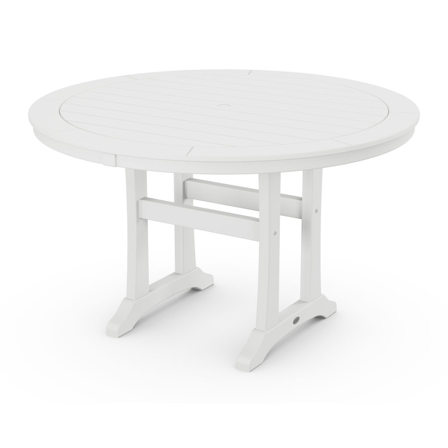 POLYWOOD 48" Round Dining Table in White