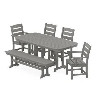 POLYWOOD Lakeside 6-Piece Dining Set with Bench