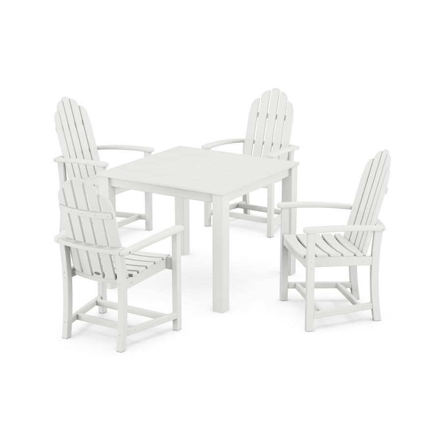 POLYWOOD Classic Adirondack 5-Piece Parsons Dining Set in White