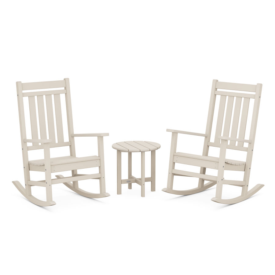 POLYWOOD Estate 3-Piece Rocking Chair Set in Sand