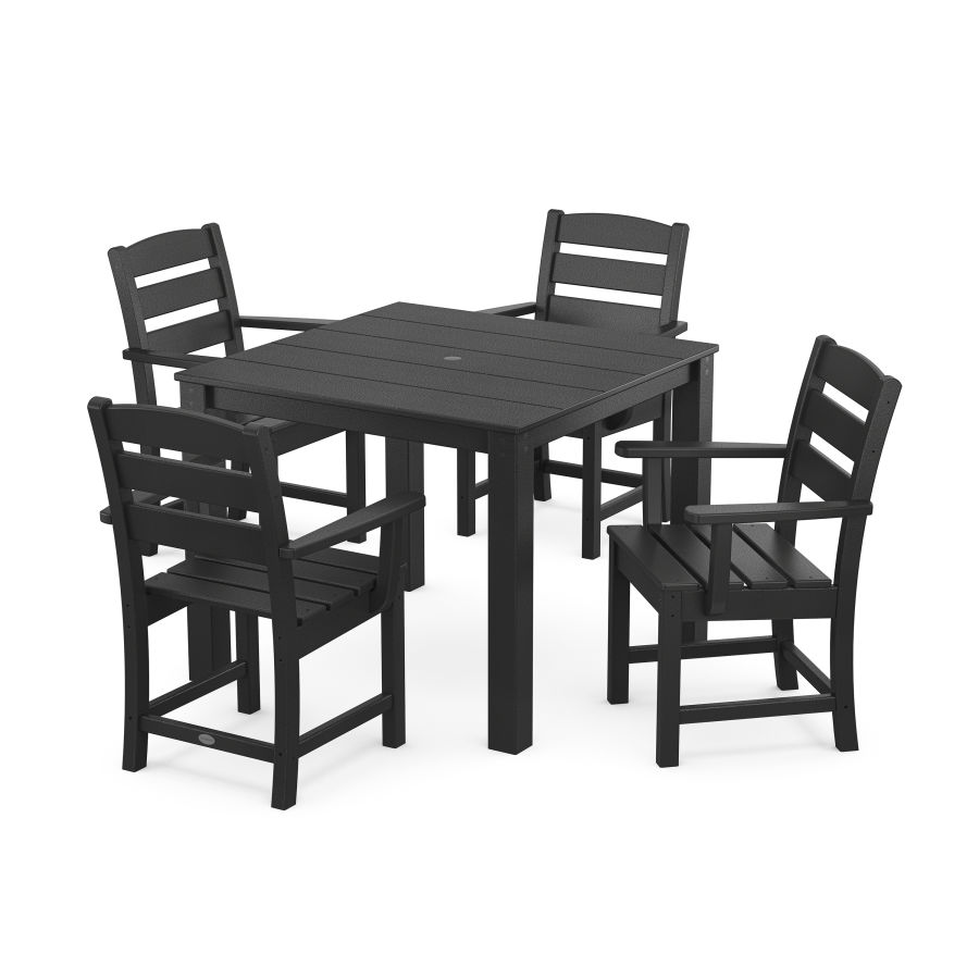 POLYWOOD Lakeside 5-Piece Parsons Dining Set in Black
