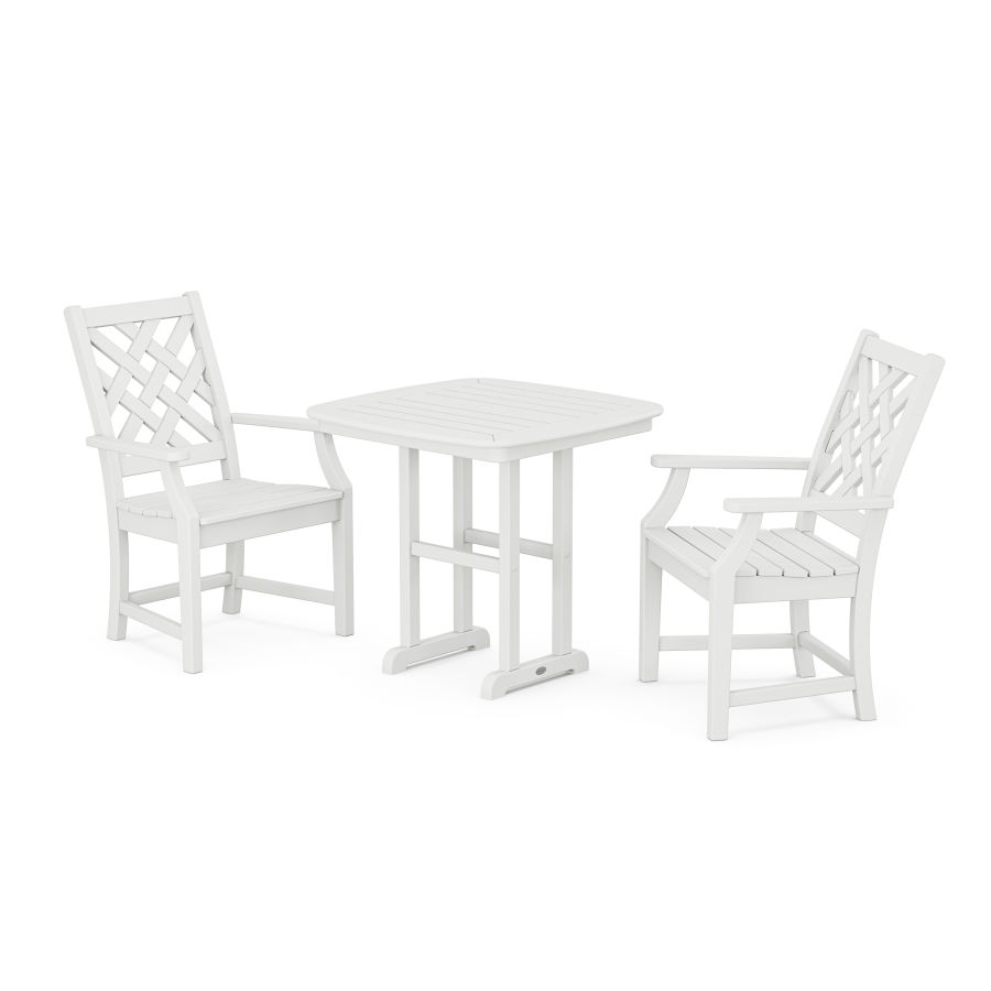 POLYWOOD Wovendale 3-Piece Dining Set in White