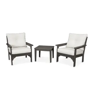 POLYWOOD Vineyard 3-Piece Deep Seating Set in Vintage Finish