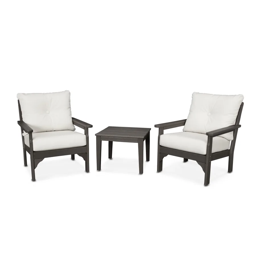 POLYWOOD Vineyard 3-Piece Deep Seating Set in Vintage Finish