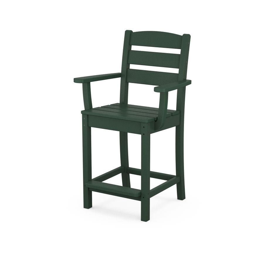POLYWOOD Lakeside Counter Arm Chair in Green