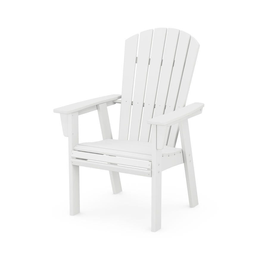 POLYWOOD Nautical Curveback Upright Adirondack Chair in White
